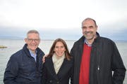 Die Kandidaten der SVP: Walter Scherrer (Rechnungsprüfungskommission), Melanie Zellweger und Dominik Reis (beide Stadtrat). (Bild: PD)
