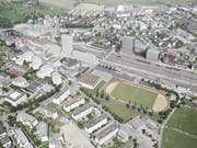 Ansicht der Entwicklungen Bahnhof Süd und Leben im Alter an der Buonaserstrasse. (Visualisierung: PD)