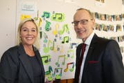 Schulleiterin Corinne Alder und Stiftungsratspräsident Armin Eugster kämpfen um den Fortbestand des Kathi. (Bild: Hans Suter)