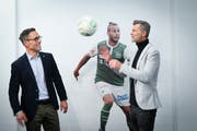 Matthias Hüppi und sein langjähriger SRF-Experte Alain Sutter (rechts). (Bild: Ralph Ribi)