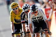 Die beiden Aushängeschilder von Sky: Geraint Thomas (links) und Chris Froome (rechts). (Bild: Sebastien Nogier/EPA (Mende, 21. Juli 2018))