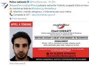 «Greifen Sie auf keinen Fall selber ein»: Die französische Polizei warnt vor dem mutmasslichen Attentäter von Strassburg. (Bild: Screenshot Twitter)