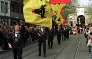 Bereits vor 18 Jahren waren die Urner zu Gast beim Zürcher Sechseläuten. (Bild: Bruno Arnold, Zürich, 11. April 2000)
