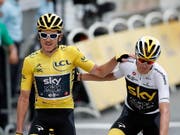 Ende einer Ära: 2019 wird das letzte Jahr des Radsport-Teams Sky mit den Tour-de-France-Siegern Geraint Thomas (li.) und Chris Froome sein (Bild: KEYSTONE/EPA/CHRISTOPHE PETIT TESSON)