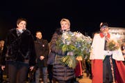 Am Donnerstag wurde Karin Keller-Sutter feierlich in Wil empfangen. (Bild: Urs Bucher)