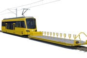 Visualisierung der Stadler-Zacke samt Vorstellwagen für Velos. (Bild: PD)