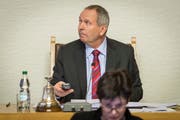 Heini Seger auf dem Höhepunkt seiner Politkarriere – als Präsident des Stadtparlaments und damit höchster Stadtsanktgaller im Jahr 2016. (Bild: Hanspeter Schiess, 17. Januar 2017)