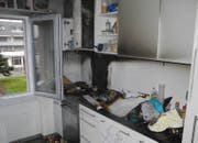 Der Unglücksort: Brand- und Rauchschäden in der betroffenen Wohnung im Hinterfeld. (Bild: Kantonspolizei Schwyz (23. Dezember 2018))