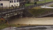 Die Fussgängerunterführung bei der Wisle in Salez ist unter Wasser. (Bild: Corinne Hanselmann)