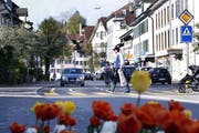 Auf der Grabenstrasse wurden Lärmmessungen gemacht. (Bild: Werner Schelbert (Zug, 19. April 2018))