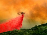 Ein Löschflugzeug im Einsatz gegen Buschbrände. (Bild: KEYSTONE/EPA/STRINGER)