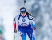 Biathletin Lena Häcki – eine Frau mit klaren Zielen für WM im kommenden März. (Bild: Stefan Adelsberger/Keystone (Hochfilzen, 15. Dezember 2018))
