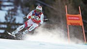 Der Schweizer Beat Feuz auf dem Weg zum dritten Platz bei der Weltcup-Abfahrt in Bormio. (Bild: Alessandro Trovati/AP (28. Dezember 2018))