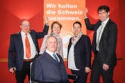 Paul Rutishauser, Christian Lohr, Brigitte Häberli, Carmen Haag und Gallus Müller. (Bild: Kurt Peter)