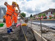 Im Schweizer Baugewerbe trübt sich laut der Konjunkturforschungsstelle der ETH Zürich die Stimmung ein. (Bild: KEYSTONE/MELANIE DUCHENE)