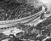 Hannes Binder verlängert den Calatrava-Bahnhof in Zürich Stadelhofen das ganze Limmatquai entlang. (Bild: Hannes Binder)