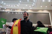Vox-Leader Santiago Abascal feierte am Sonntag den Sieg seiner Partei. Bild: Rafa Alcaide/EPA (3. Dezember 2018)