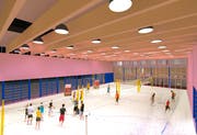 Die Visualisierung zeigt die Dimensionen der drei Indoor-Felder.