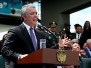 Die komumbianische Regierung hat angebliche Attentatspläne gegen Präsident Ivan Duque verurteilt. (Bild: KEYSTONE/EPA EFE/MAURICIO DUEÑAS CASTAÑEDA)