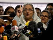Wahlerfolg: Sheikh Hasina wird Bangladesch weiterhin als Premierministerin führen. (Bild: KEYSTONE/AP/ANUPAM NATH)