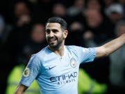 Manchester Citys algerischer Stürmer Riyad Mahrez freut sich über sein Tor zum 2:0 (Bild: KEYSTONE/AP/FRANK AUGSTEIN)