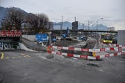 Hier will die Stadt Buchs nach dem Rückbau des Busbahnhof-Provisoriums und der laufenden Planauflage 20 Kurzzeitparkplätze realisieren. (Bild: Thomas Schwizer)