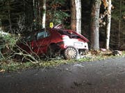 Bei einem Selbstunfall starb am Dienstagabend in Härkingen SO ein 23-jähriger Autofahrer. (Bild: Handout Kantonspolizei Solothurn)