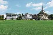 Auf dieser Wiese soll die Überbauung der tecti AG entstehen. Um die Realisation zu verhindern, wurde eine Petition lanciert. (Bild: MC)