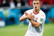 Sherdan Shaqiri mit Doppeladler-Geste an der WM. (Bild: KY)
