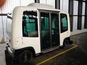Anfang nächster Woche geht es raus aus der Garage: die Verkehrsbetriebe Bernmobil testen erstmals ein selbstfahrendes Shuttle. (Bild: Verkehrsbetriebe Bernmobil)