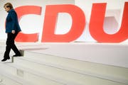 Angela Merkel nach ihrer Rede in Hamburg. (Bild: EPA/CLEMENS BILAN)