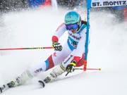 Wendy Holdener bügelt die verpatzte Qualifikation in der ersten K.o.-Runde aus (Bild: KEYSTONE/JEAN-CHRISTOPHE BOTT)