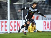 Miroslav Covilo jubelt nach dem Ausgleich zum 1:1 für Lugano (Bild: KEYSTONE/TI-PRESS/ALESSANDRO CRINARI)