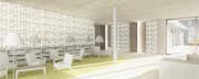 Erdgeschoss im künftigen Alterszentrum St. Anna. (Bild: Visualisierung Masswerk Architekten, Luzern)