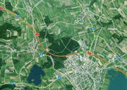 Die Gemeinden Sursee, Geuensee, Knutwil und Mauensee wollen eine mögliche Fusion prüfen. (Bild mapsearch.ch)