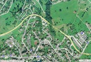 Die Umfahrung Weggis (gelb eigentzeichnet) wird für insgesamt rund 6 Millionen Franken saniert. (Karte mapsearch.ch)