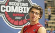 Er zelebriert Eishockey: Nico Hischier beim NHL Scouting Combine, wo die Toptalente getestet wurden. (Bild: Bill Wippert/Getty (Buffalo, 3. Juni 2017))