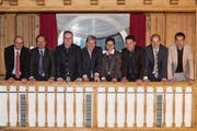 Sieben Männer und eine Frau wollen in Obwaldens Regierung. (Bild: Urs Flüeler/Keystone)