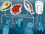 Was heute gesund ist, macht morgen krank. Mit grossem Furor wird über die «richtige Ernährung» gestritten. Illustration (Bild: : Tiemo Wydler)