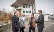 Die Baumeister (von links): Bruno Kiener, Othmar Betschart, Cornel Raess und Daniel Rüttimann. (Bild: Pius Amrein (Hochdorf, 6. Dezember 2017))