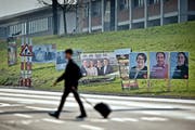 Solche Plakate sind von Rabatten nicht betroffen. Rabatte gibts heute bei politischen Plakaten bei der APG. (Bild: Pius Amein / Neue LZ)