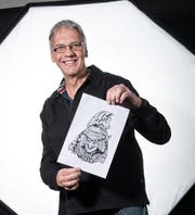 Robi Najer hat die Fasnachtsplakette 2016 gestaltet. (Bild Dominik Wunderli (Luzern, 8. Januar 2016))