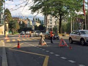Der Verkehr wird einspurig geführt. (Bild: Charleen Bretteville (Luzern, 26. Juli 2017))