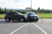 Die zwei Lenker wurden beim Unfall verletzt. (Bild: Luzerner Polizei)