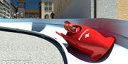 Die synthetische Bobbahn würde irgendwo in die Landschaft rund um die Stadt Luzern gestellt. (Bild: Visualisierungen PD)