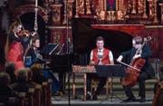Das Trio Fontane und Nicolas Senn am Hackbrett fanden wunderbar zueinander. (Bild: Peter Fischli/Swiss Chamber Music Circle (28. März 2018))