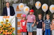 CVP-Präsident Christophe Darbellay beim «Fest für die Familie» im vergangenen August in Sempach. (Bild: Keystone/Urs Flüeler)
