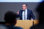 Der Zuger Energie- und Umweltdirektor Urs Hürlimann. (Bild: Stefan Kaiser (Zug, 30. Januar 2017))