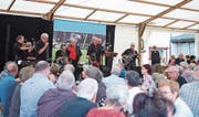 Die Dixieland-Band Steppin Stompers begeisterte im vergangenen Sommer die Besucher. (Bild: Maria Schmid (Baar, 16. Juli 2017))