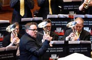 Die Branssband Bürgermusik Luzern musiziert beim Schweizerischen Brass Band Wettbewerb 2015. (Bild: Philippe Dutoit)